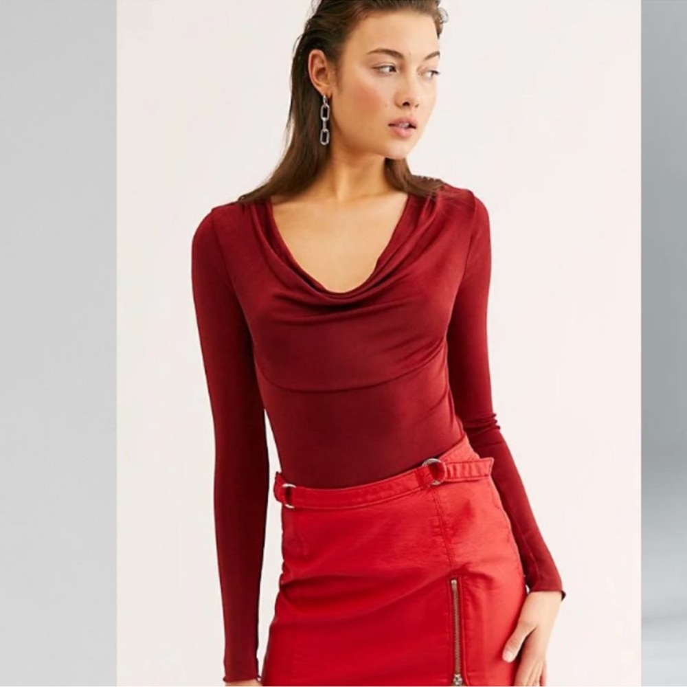 FREE PEOPLE INTIMATELY Long Sleeve Carrie Cowl Neck Layering Top